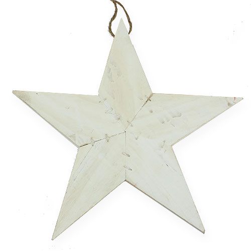 Floristik24 Wooden star to hang 26.5cm white 1p