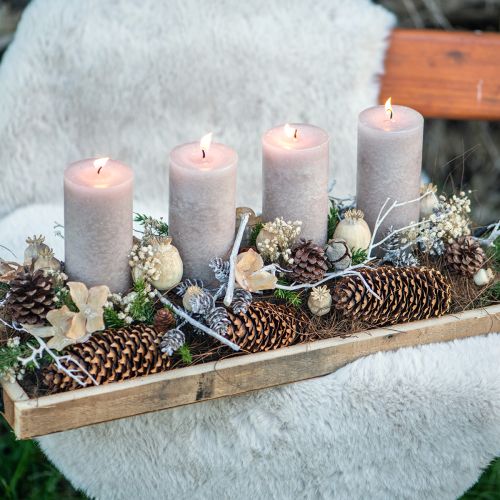 Product Wooden tray with handles decorative tray oblong natural 50×19×3cm