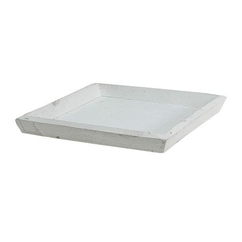 Floristik24 Wooden tray white 30cmx30cm