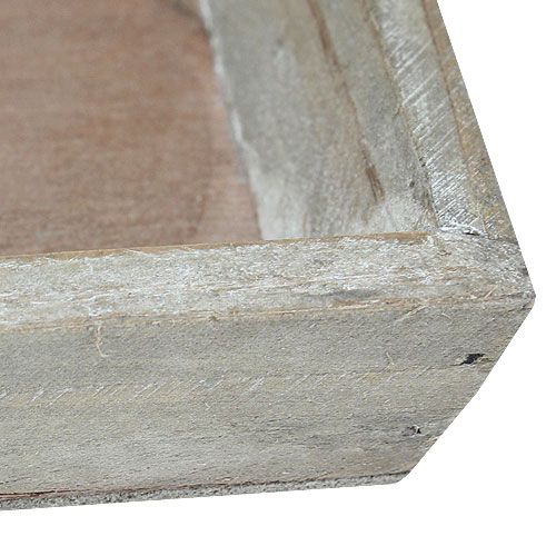 Floristik24 Wooden bowl light gray 39cm x 15cm