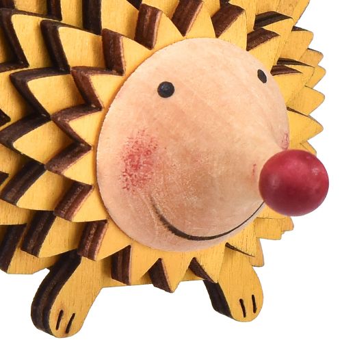 Product Hedgehog decoration wooden figure autumn orange yellow 8×7×6cm 4 pieces