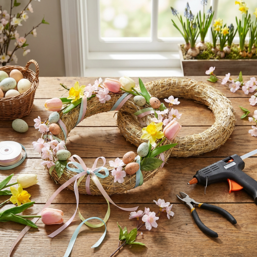 Product Floristry straw wreath for creative door wreaths and seasonal decoration 25/4cm 2pcs