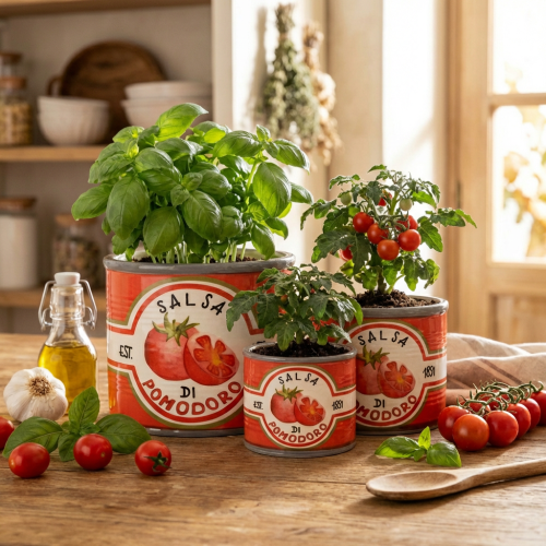 Product Decorative ceramic plant pots with tomato design for stylish home accents, 14cm, set of 3