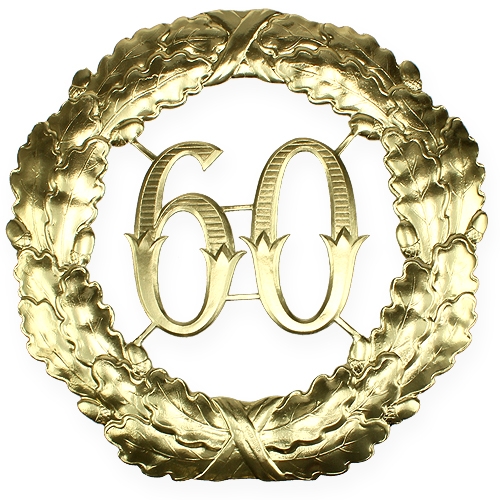 Floristik24 Anniversary number 60 in gold Ø40cm