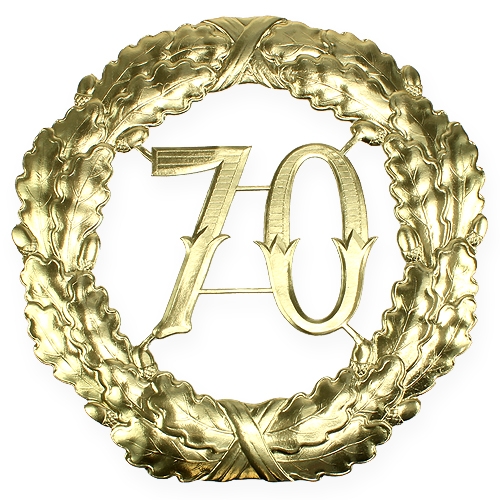 Floristik24 Anniversary number 70 in gold Ø40cm