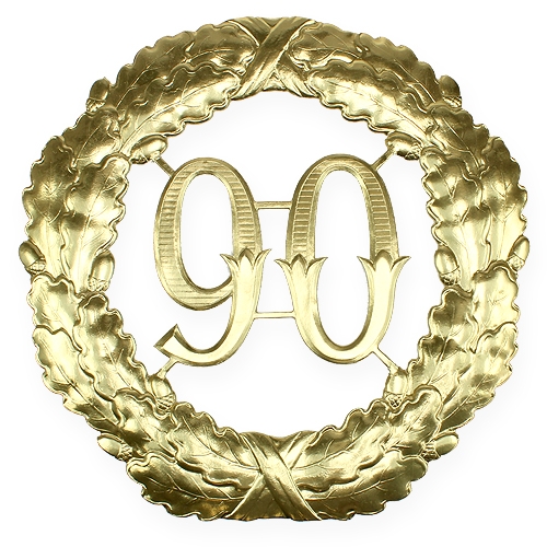 Floristik24 Anniversary number 90 in gold Ø40cm