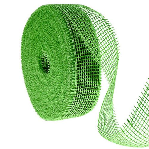 Green jute ribbon, 5cm wide, 40m long buy online | Floristik24.ie