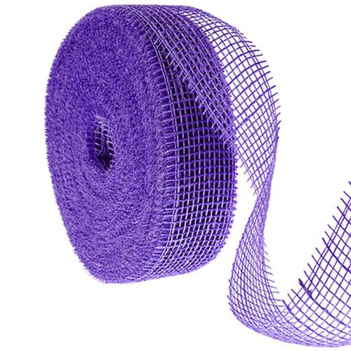 Purple jute ribbon, 5cm wide, 40m long buy online | Floristik24.ie
