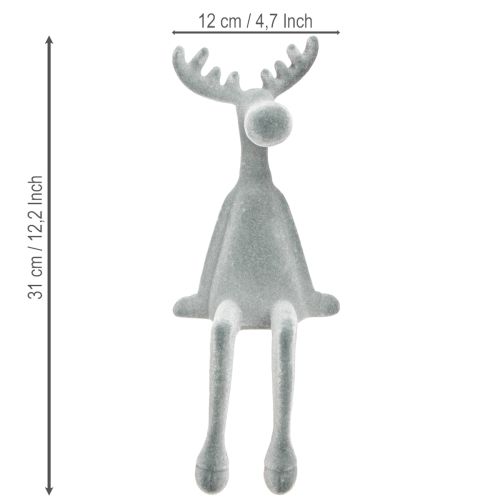 Elk Decorative Edge Sitter H31cm Grey 3 pcs | Floristik24.ie