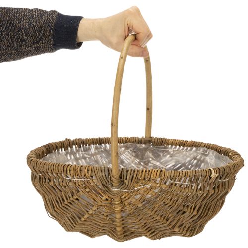 Potato basket 43/33/23cm with foil, natural, set of 3. | Floristik24.ie