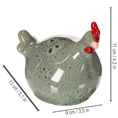 Product Ceramic chicken decorative figure for living area with rustic design and abstract shape, 13cm, 2 pieces