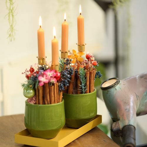 Product Candle holder crown golden, stick candle holder metal 4 pieces