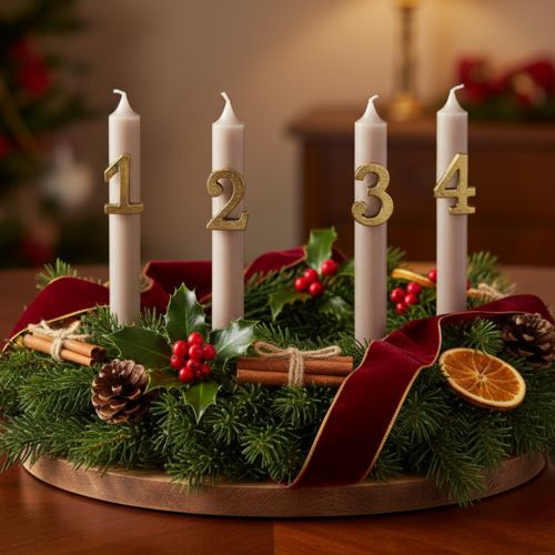 Advent candle pins, numbers 1 to 4, set of 4, 4cm, 4 pieces | Floristik24.ie
