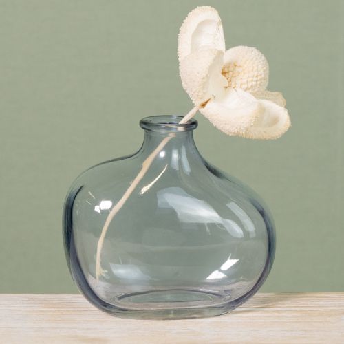 Product Small glass vase clear modern mini vase glass blue 11×6×10cm 3pcs