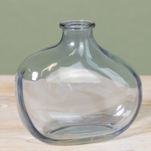 Product Small glass vase clear modern mini vase glass blue 11×6×10cm 3pcs