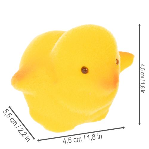 Product Small Easter chicks, yellow and orange flocked, 4.5cm tall, 18 pieces