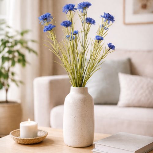 Product Cornflower artificial flower for elegant living room design, summer decoration, 68cm, 4 pieces