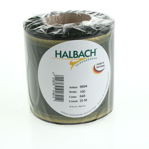 Product Wreath ribbon moiré dark green 100mm decorative ribbon taffeta ribbon