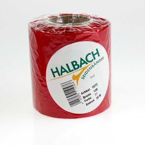 Product Festive wreath ribbon, red, silk look, 100mm wide, 25m long, decorative ribbon, bow ribbon, gift ribbon, Christmas decoration