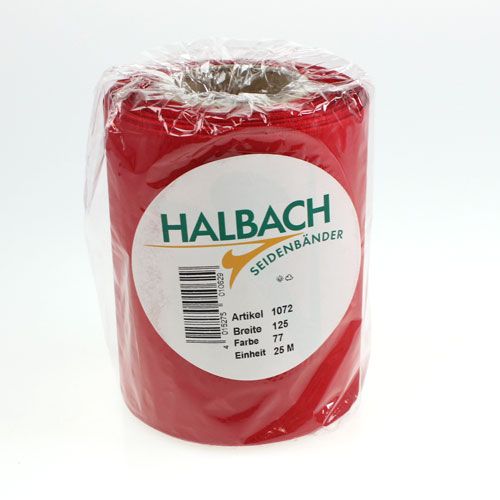 Product Red wreath ribbon 125mm x 25m - Ribbon for funeral floristry, lettering &amp; decoration