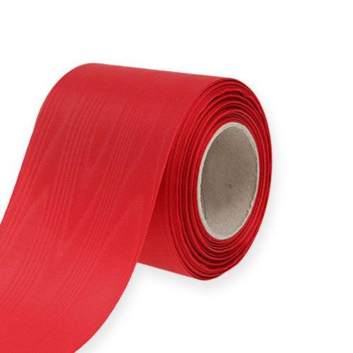 Product Red wreath ribbon 75mm x 25m - Funeral floristry &amp; decoration, Robust ribbon for lettering