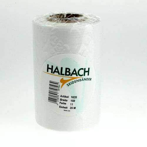 Floristik24 Wreath ribbon white 150mm 25m