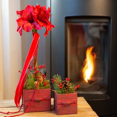 Artificial Amaryllis Artificial Flowers Red Ø18cm L68cm 2pcs