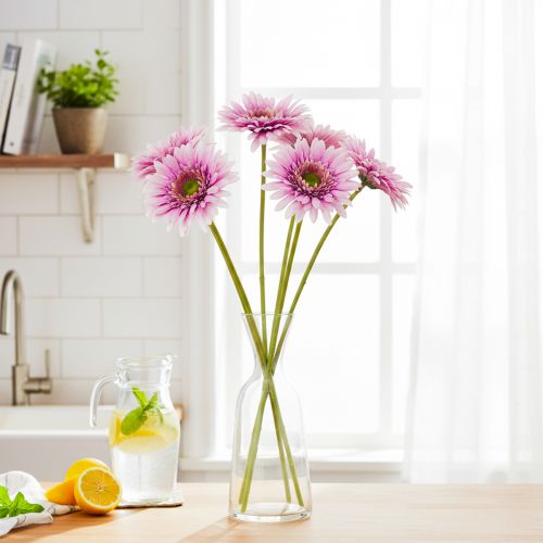 Artificial Gerbera Garden Flowers, Purple, 47cm, 6 Pieces | Floristik24.ie