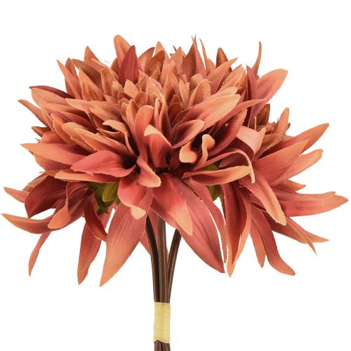 Product Artificial Dahlia Red-Brown Flower Ø15cm L28cm 3 pcs