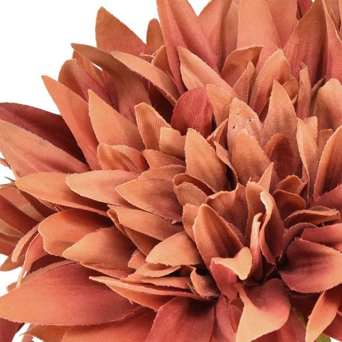 Product Artificial Dahlia Red-Brown Flower Ø15cm L28cm 3 pcs