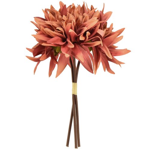 Product Artificial Dahlia Red-Brown Flower Ø15cm L28cm 3 pcs