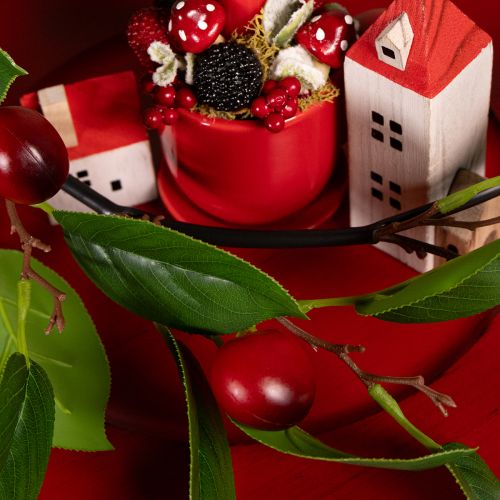 Product Artificial garland with cherries. Perfect for natural room decoration. Floral look. 160cm.