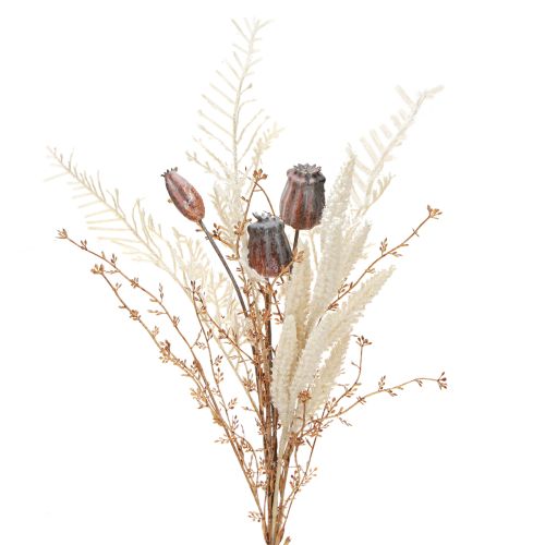 Product Poppy seed pods, decorative dried flowers, artificial fern, cream, 63cm – Elegant decoration for home &amp; wedding