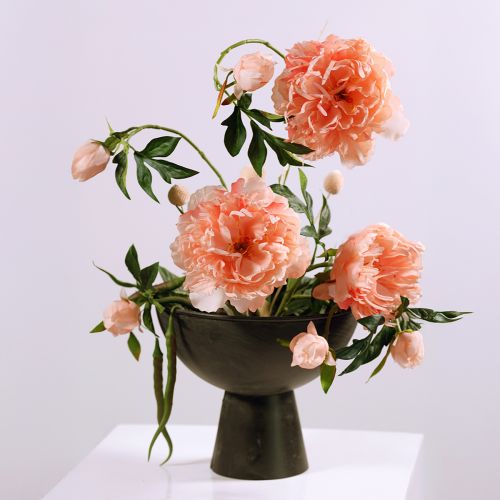 Floristik24 Artificial Peonies Pink Paeonia Salmon L60cm 2pcs