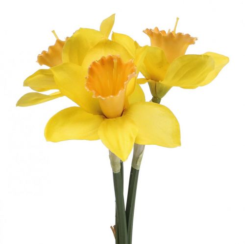 Floristik24 Artificial Daffodils Silk Flowers Yellow Easter Bells 40cm 3 Pcs