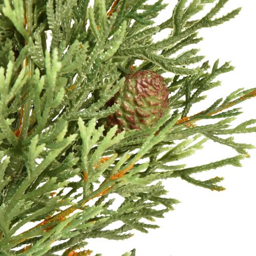 Floristik24 Small artificial fir wreath, green with cones, Ø24cm, Christmas