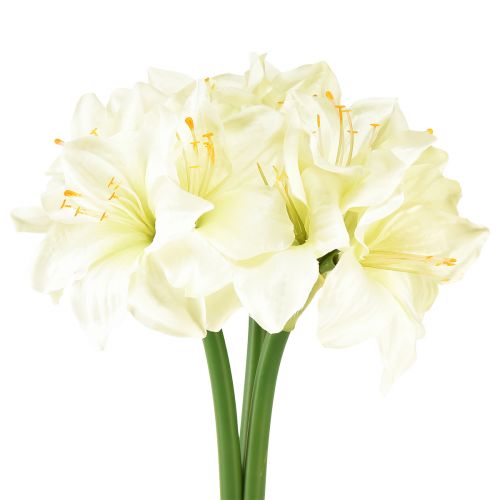 Product Artificial Amaryllis like real artificial flowers White Amaryllis 40cm 3pcs