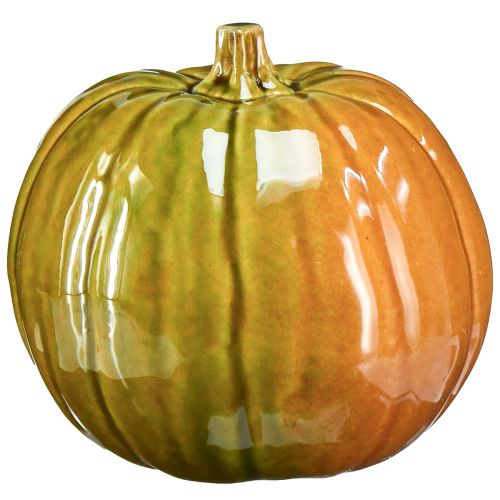 Floristik24 Decorative ceramic pumpkin in bright green tones – 17.5 cm – Perfect for autumn table decoration