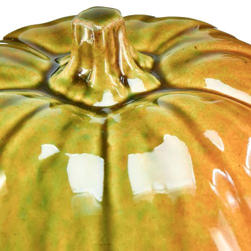 Product Decorative ceramic pumpkin in bright green tones – 17.5 cm – Perfect for autumn table decoration