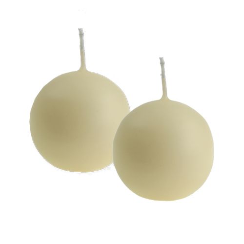 Product Cream-colored ball candles, 60mm, set of 16, Christmas candles, festive atmosphere, RAL quality mark