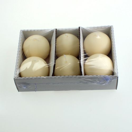 Floristik24 Ball Candles 80mm Cream 6 Pcs