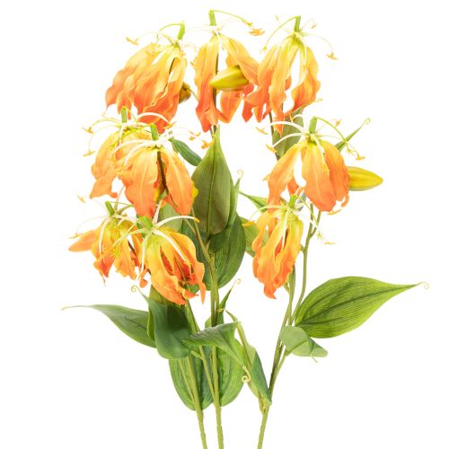 Artificial Gloriosa orange flower with long stems for vases 80cm 3pcs buy online | Floristik24.ie