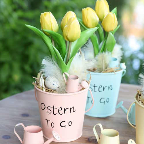 Product Artificial Flower Tulip Yellow Real Touch Spring Flower H21cm