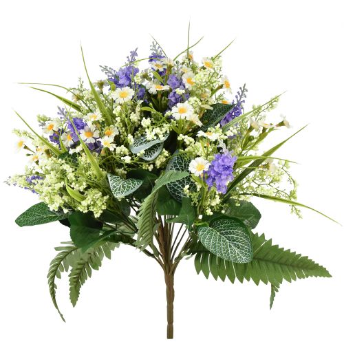 Product Artificial flower decorative bouquet, daisies and lilac, deceptively realistic, 40cm, table decoration, room decor