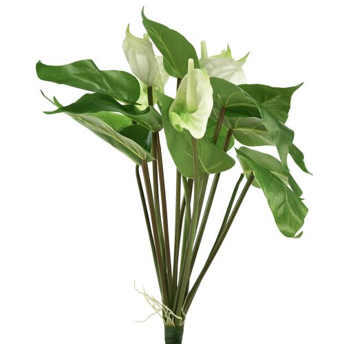Floristik24 Artificial flowers, flamingo flower, artificial anthurium white 36cm