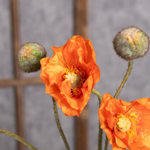 Product Artificial flower set, realistic poppy bouquet, decor for home or office, 75cm, 3 pieces