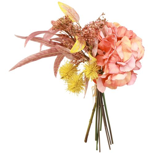 Product Artificial flower bouquet Hydrangea Rose Eucalyptus Decorative bouquet L33cm