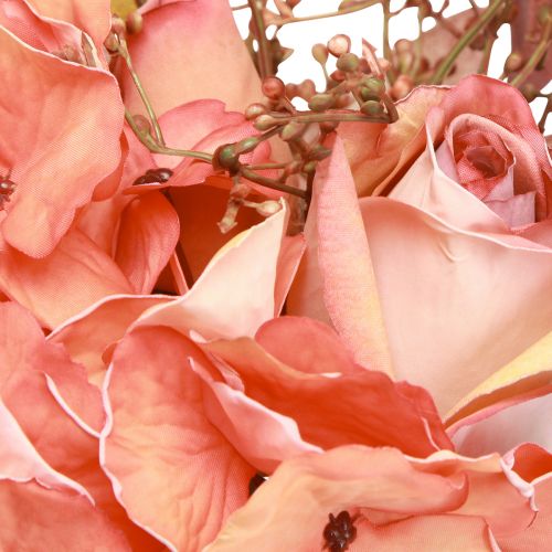 Product Artificial flower bouquet Hydrangea Rose Eucalyptus Decorative bouquet L33cm