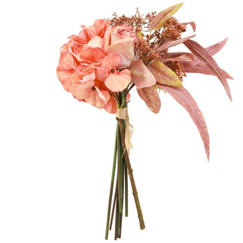 Product Artificial flower bouquet Hydrangea Rose Eucalyptus Decorative bouquet L33cm
