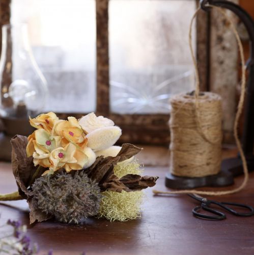 Product Artificial flower bouquet, rose, hydrangea, dry look, vintage decoration, 38cm